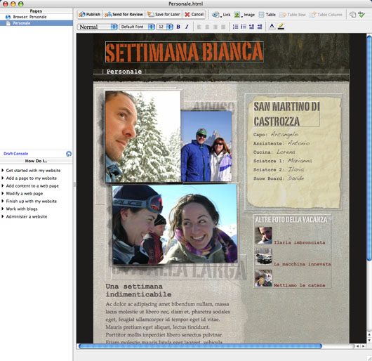 Modificare sito iweb con contribute 4