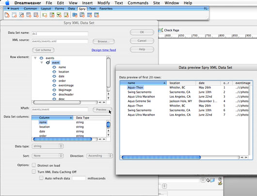 Collegamento pagina web html a fonte dati xml