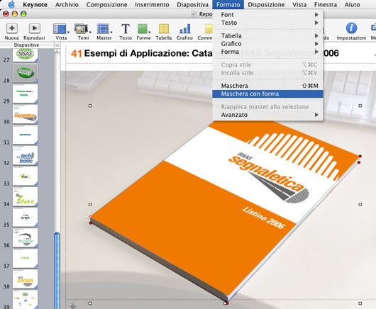 Mascheratura immagini con forma libera iwork 06 keynote