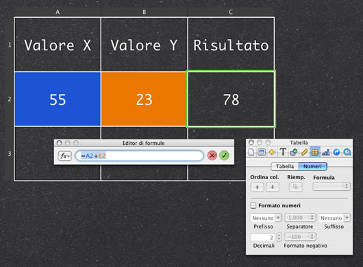 Tabella foglio elettronico iwork 06 numbers