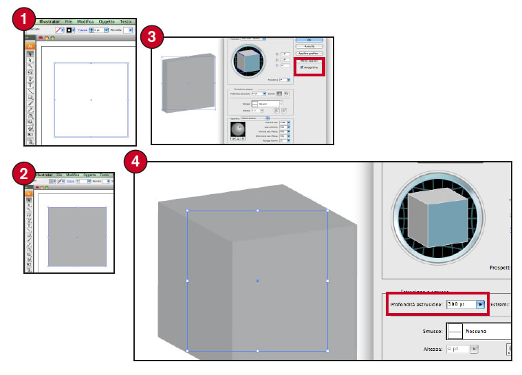 creare oggetti 3d adobe illustrator grafica tridimensionale