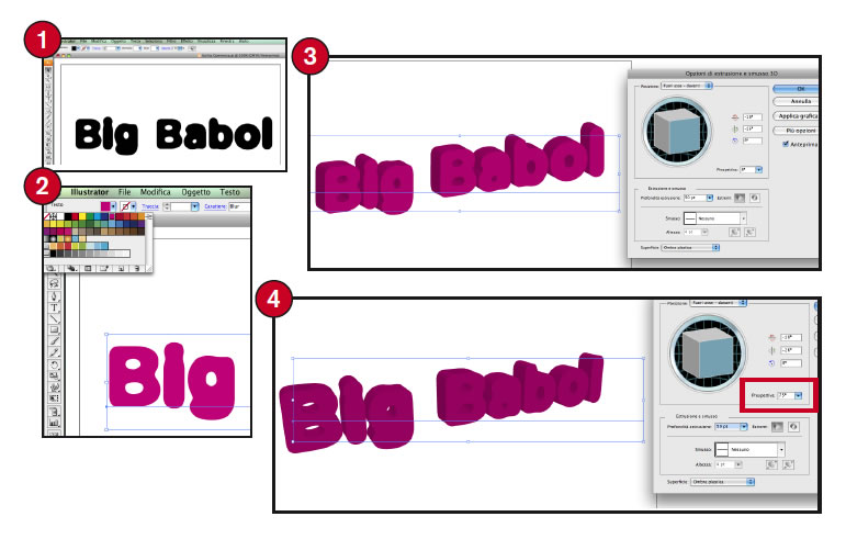 creare oggetti 3d adobe illustrator grafica tridimensionale