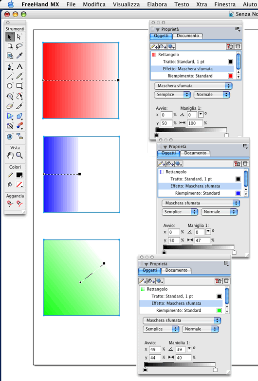 Opzioni sfumatura semplice freehand mx