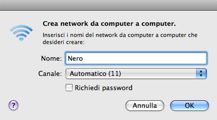 Creazione del network wireless