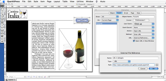 Creare pulsante quark interactive designer