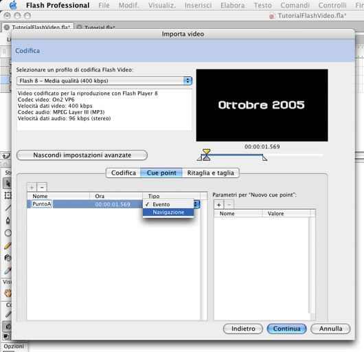 Tutorial video flash 8 cue points